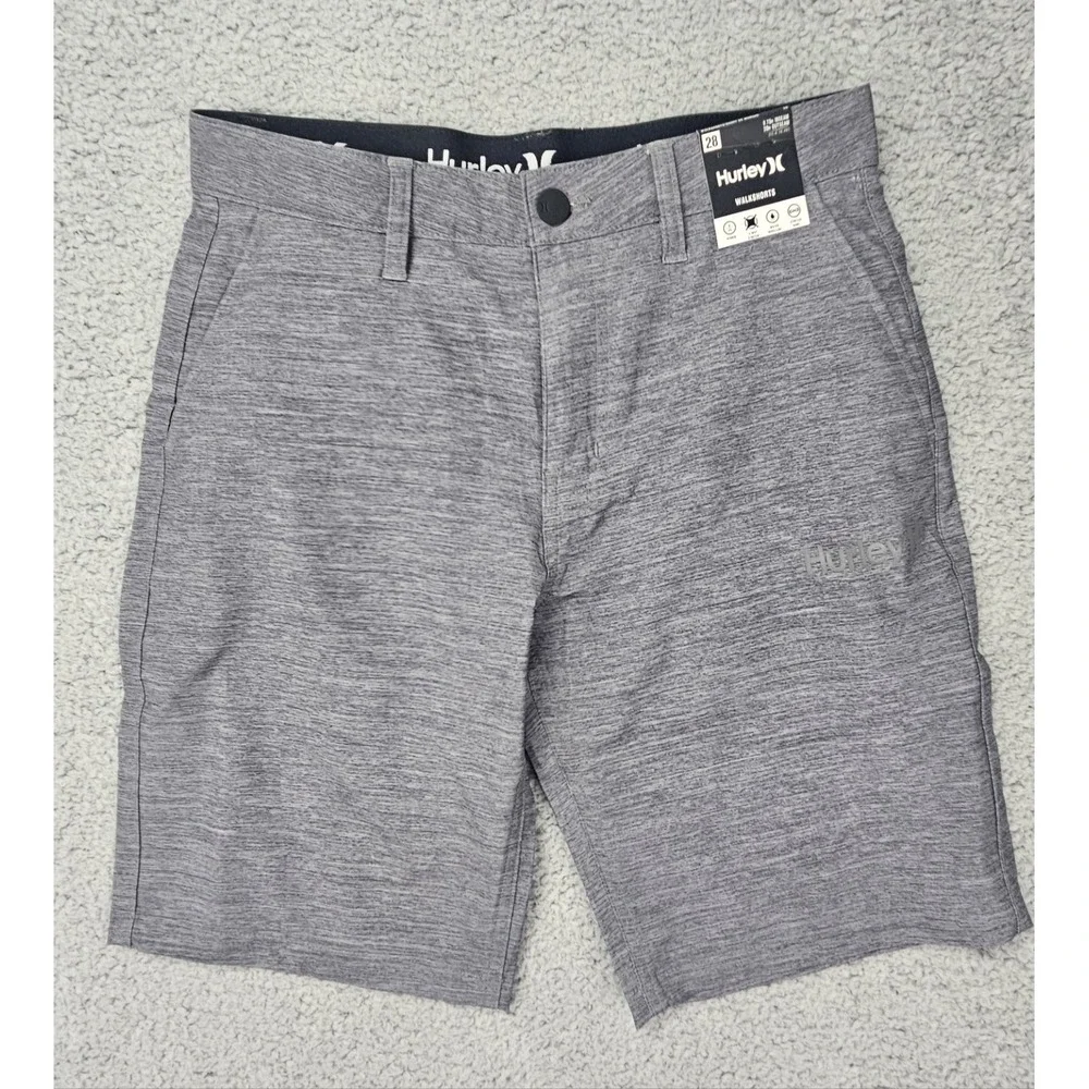 Hurley Walkshorts Men's 28 Gray Hybrid 4-Way Stretch Water Repellent NWT